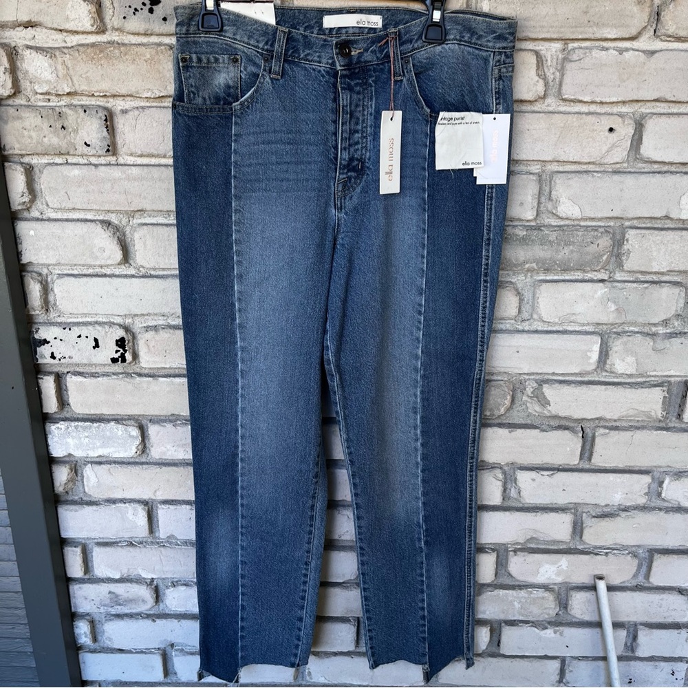Ella Moss high waist straight ankle Marni Blue Denim Jeans